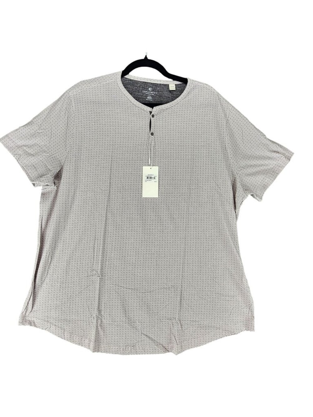Construct Shirt Mens XXXL Gray Short Sleeve Button Henley *NWT*